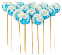 Безе на палочці преміум біло-блакитне 