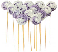 Безе на палочці Преміум Біло-бузкові