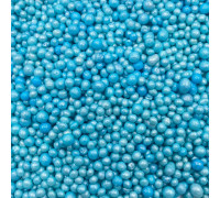 ПОСИПКА РИСОВІ КУЛЬКИ ГЛАЗУРОВАНІ БЛАКИТНІ ПЕРЛАМУТРОВІ D=3-4 ММ