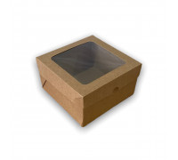 Коробка с окном «Крафт» для бенто-тортов, кексов, 160*160*90