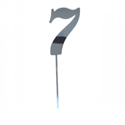Акриловый топпер цифра 7 (серебро)