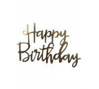 Бічний топер 10*7 "happy birthday" (золото)