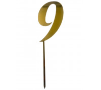 Дзеркальний топер цифра 9 (золото)